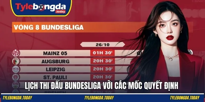 Lịch thi đấu Bundesliga với các mốc quyết định