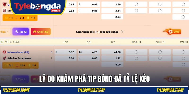 Lý do khám phá tip bóng đá tỷ lệ kèo