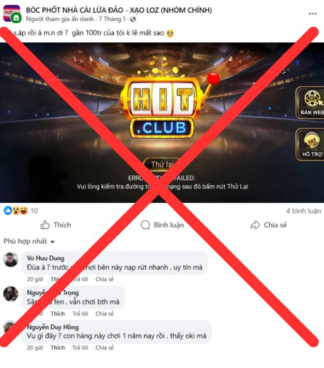 Những bài viết như Hitclub lừa tiền được tung lên nhưng vô căn cứ